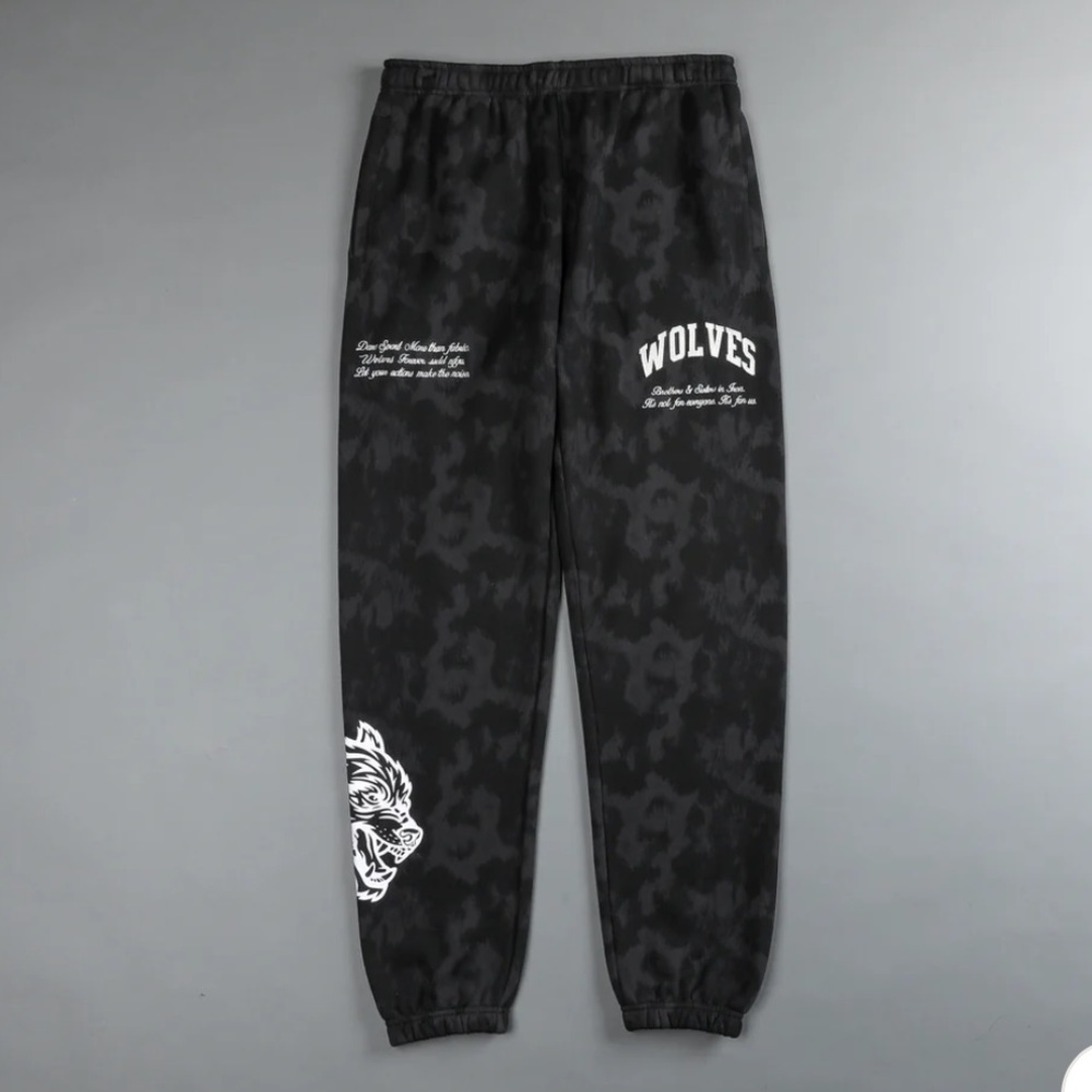 Right My Wrongs Premium Post Lounge Sweats in Midnight Wolf Fur